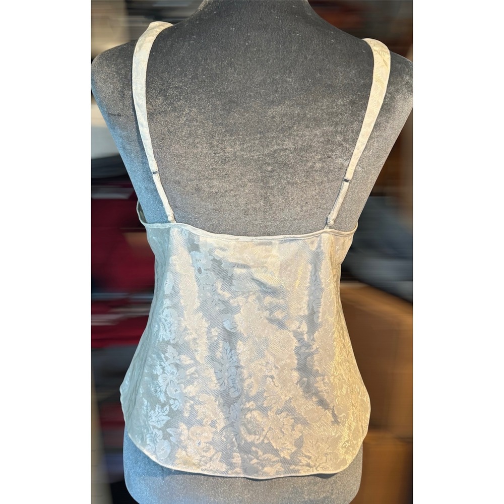 Vintage Victoria's Secret Gold Label Ivory Floral Jacquard Lace Cami Top M - Picture 2 of 4